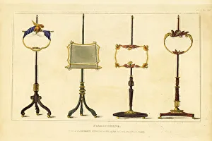 Furnishings Prints: Regency era firescreens for the drawing room