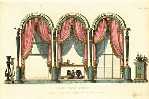 Repository Of Arts Prints: Regency-era French window curtains, 1813
