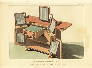 Repository Of Arts Prints: Regency-era ladies toilette dressing case, 1812