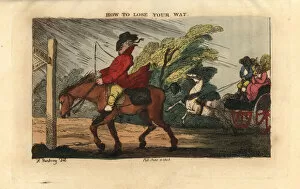 Images Dated 6th September 2019: Regency gentleman rider on a horse at a crossroads