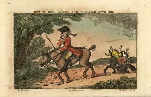 Scythe Collection: Regency gentleman riding a horse down hill
