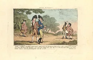 Pain Collection: Two Regency gentlemen about to fight a duel with pistols