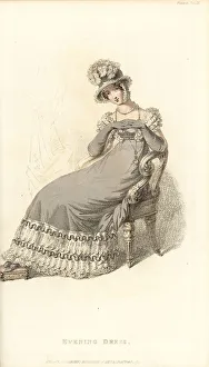Miss Pierpoint Prints: Regency lady in mourning evening dress, 1820