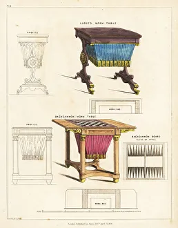 Hobby Prints: Regency-style work tables for ladies