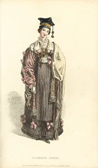 Thomas Uwins Prints: Regency woman in carriage dress and Polish cap, 1816