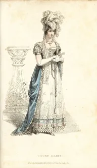 Miss Pierpoint Prints: Regency woman in court dress, 1820