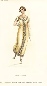 Ball Gown Prints: Regency woman dancing in a ball gown, 1811