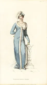 Muslin Prints: Regency woman in Parisian opera dress, 1812