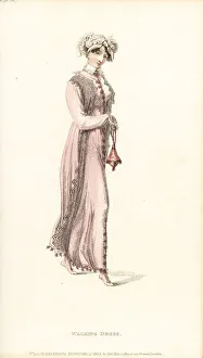 Drapery Prints: Regency woman stepping out in a walking dress