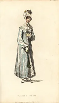 Thomas Uwins Prints: Regency woman in walking dress and pelisse, 1816