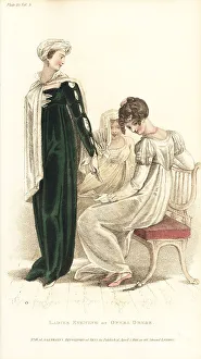 Regency women at the opera in evening dresses