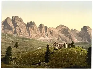 Regensburgerhutte with Geisslergruppe, Tyrol, Austro-Hungary