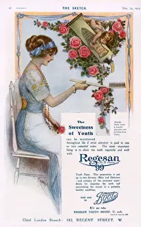Cupid Prints: Regesan toothpaste advertisement, 1914
