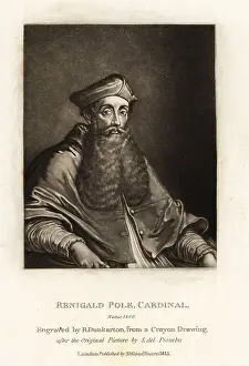 Mezzotint Prints: Reginald Pole, English cardinal of the Roman Catholic Church