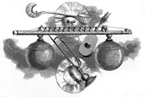 Chimes Prints: Regional music: native musical instruments, India