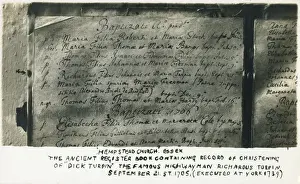 Notorious Prints: Register Book at St. Andrews Church, Hempstead - Turpin