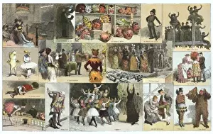 Rehearsing Prints: Rehearsing for the Pantomine. Illustration by
