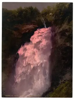 Reichenbach, the Upper Falls, lighted by Bengal lights, Bern