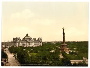 Reichstag House, with Triumphal Column, Berlin, Germany