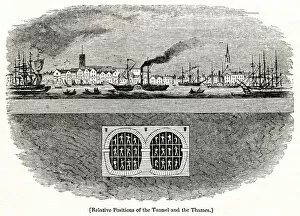 Relative Gallery: Relative Positions of Thames Tunnel and River, London