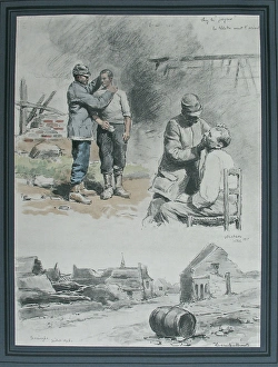 Images Dated 15th June 2012: Relaxing shave behind Front Line at Westen and Boesinghe