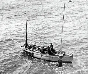 Bishops Prints: Relief boat for Bishop's Rock Lighthouse, Isles of Scilly