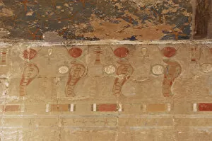 Hatshepsut Collection: Relief depicting cobras. Temple of Hatshepsut. Deir el-Bahar