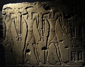 Images Dated 4th March 2012: Relief depicting a falcon-headed gods, regarded as the origi