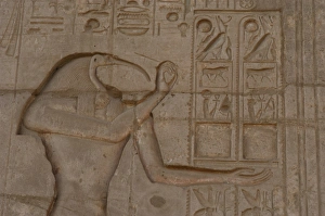 Archeological Collection: Relief depicting the god Thoth. Ramesseum. Egypt