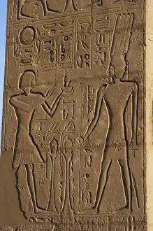 Offerer Prints: Relief depicting a Pharaoh making offerings to the god Onuri