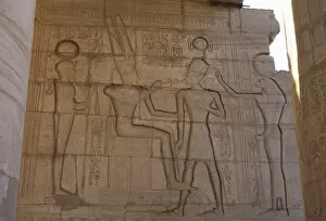 Images Dated 27th November 2003: Relief depicting a Pharaoh Ramses II before gods Amun, Ptah