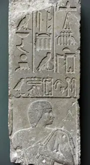 Relief depicting the temple-treasurer Setju. Sakkara. Egypt