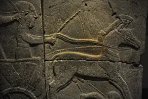 Chariot Prints: Relief depicting a war chariot. Orthostat. Basalt. 9th centu