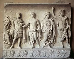 Relief of a Roman tombstone