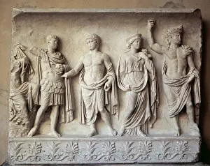 Tombstone Prints: Relief of a Roman tombstone