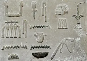 Polychromed Prints: Relief of the tomb of the chamberlain Se-khenti-ka. Detail