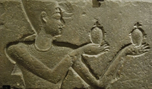 Images Dated 25th August 2007: Reliefs from the temple of Ptolemy I Soter (367-283 BC) in S