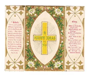 Religious design inside a Christmas card