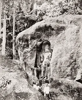 Religious rock carving, India