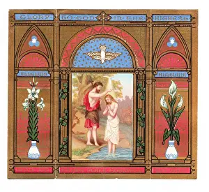 Devotional Prints: Religious scene on a devotional Christmas card