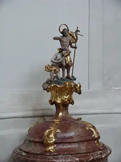 1330 Prints: Religious statue, Ettal Monastery, Upper Bavaria, Germany