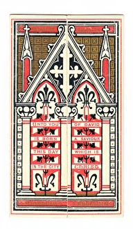 Images Dated 6th April 2016: Religious verse on a devotional Christmas card