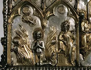 Reliquary casket of Saint Cucuphas. Wooden gilded silver. 14