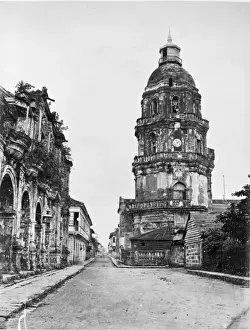 Luzon Prints: Remains of a cathedral, Manila, Luzon, Philippines
