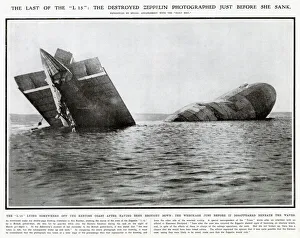 Kentish Gallery: The remains of the German zeppelin L-15 sinking off the Kentish coast in 1916