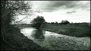 Remains of moat, ancient iron age village Bedfordshire