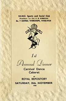 REME Woolwich, Dinner Dance card