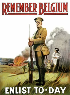 Military Posters Collection: Remember Belgium Poster