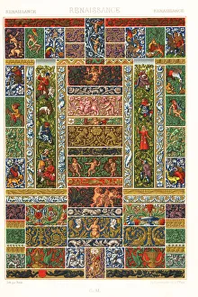 Panels Prints: Renaissance art: decorative book design