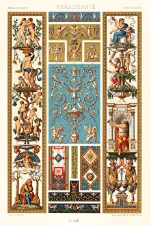 Mural Prints: Renaissance art: frescoes and arabesques by Raphael, 16th centur